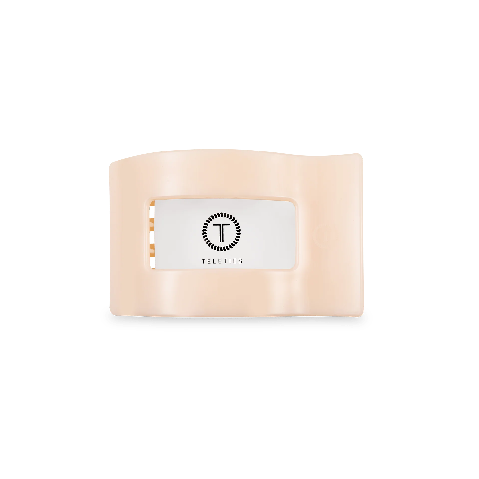 Almond Beige Small Flat Rectangle Hair Clip - Image 2