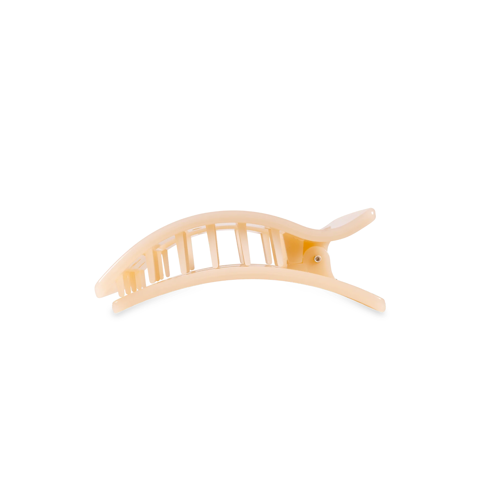Almond Beige Small Flat Rectangle Hair Clip - Image 3