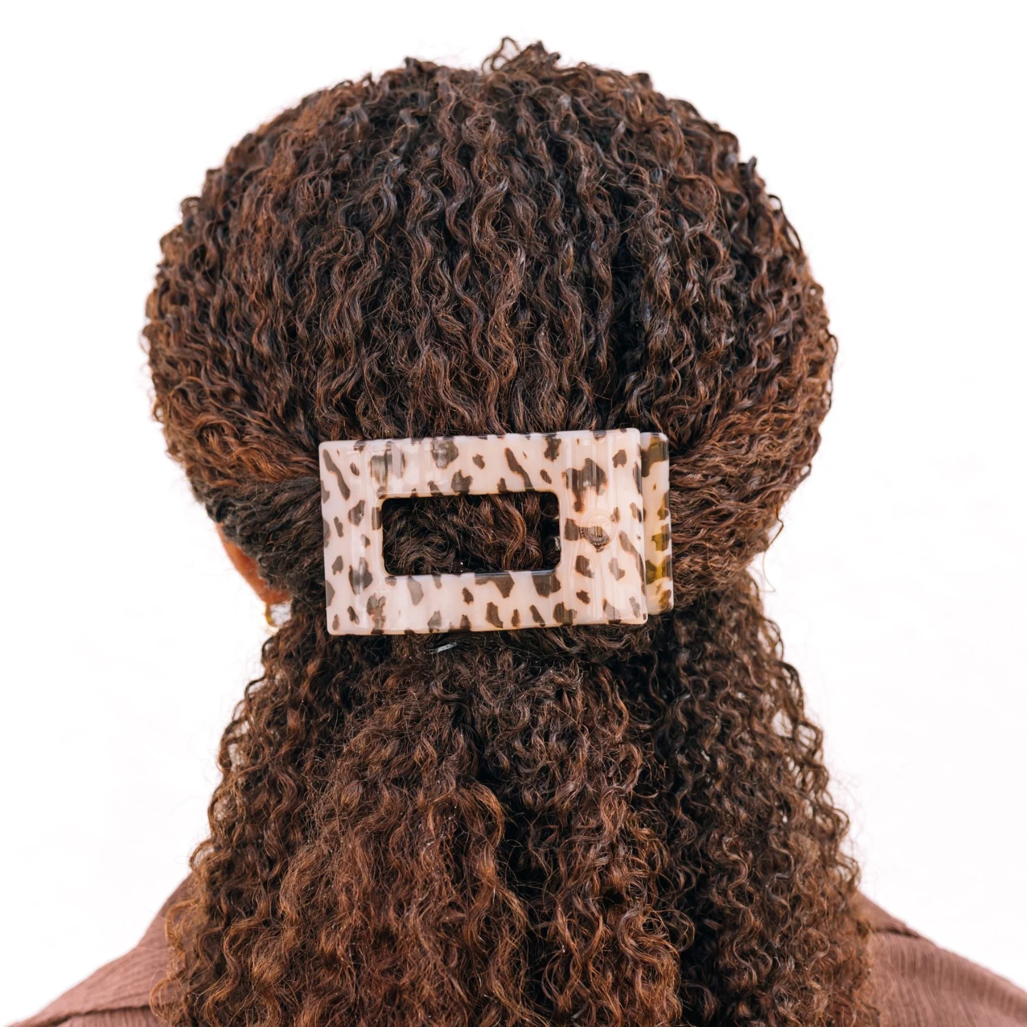 Blonde Tortoise Medium Flat Rectangle Hair Clip - Image 4
