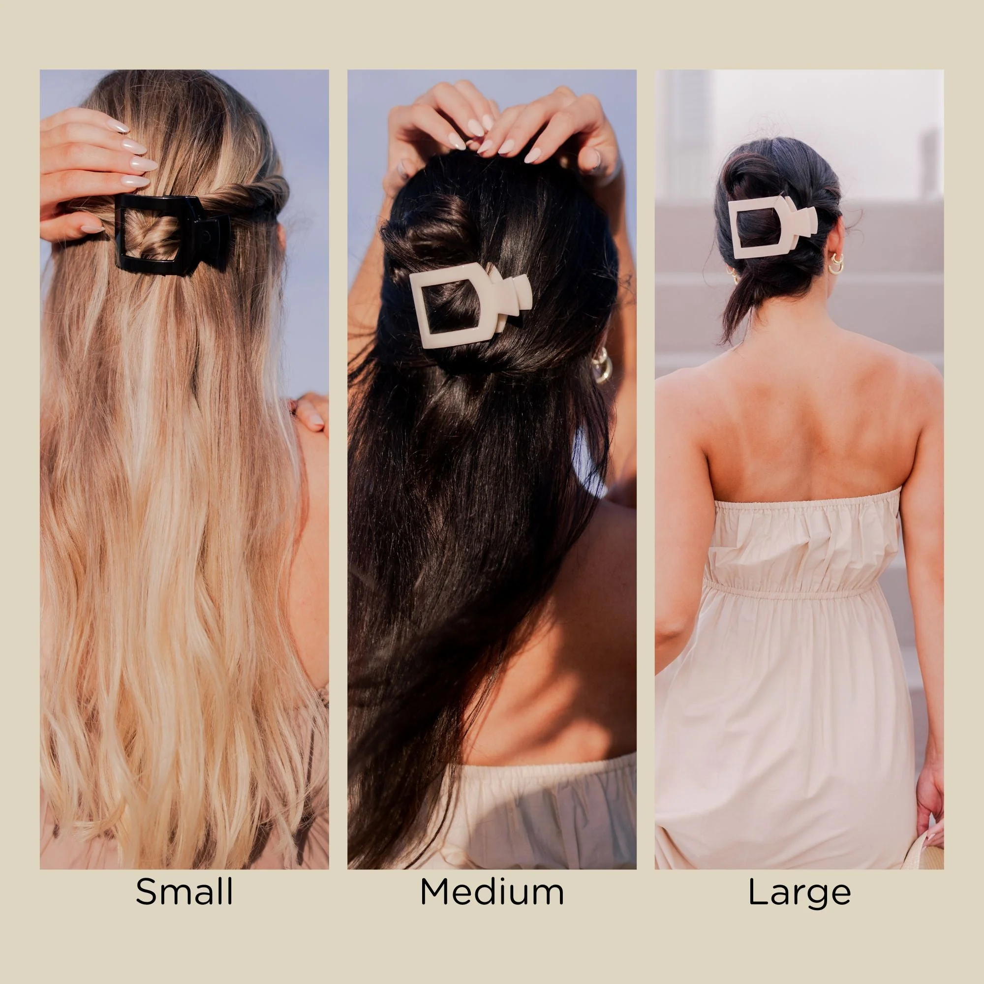 Tortoise Medium Flat Square Hair Clip - Image 5