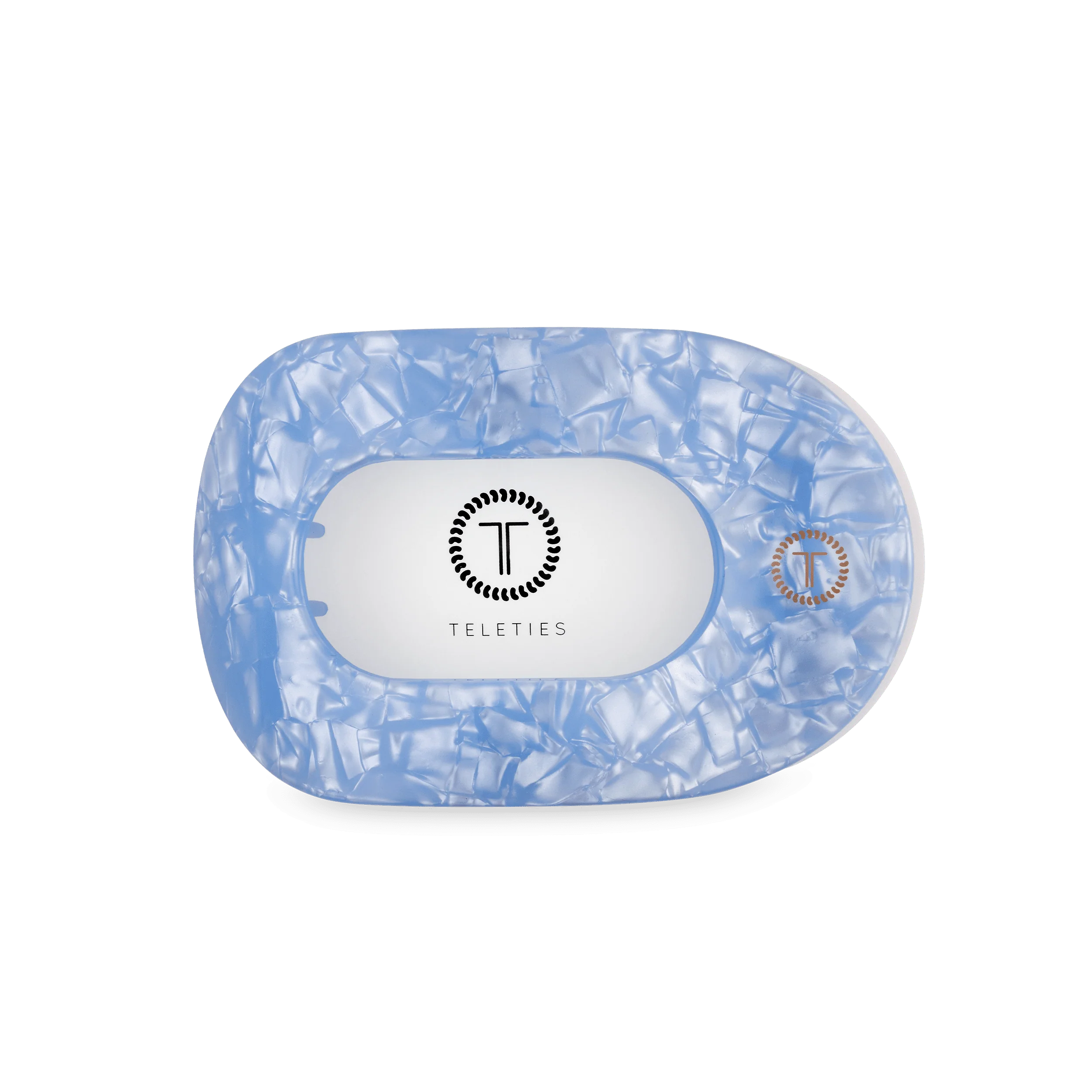 Blue Lagoon Medium Flat Round Hair Clip - Image 2