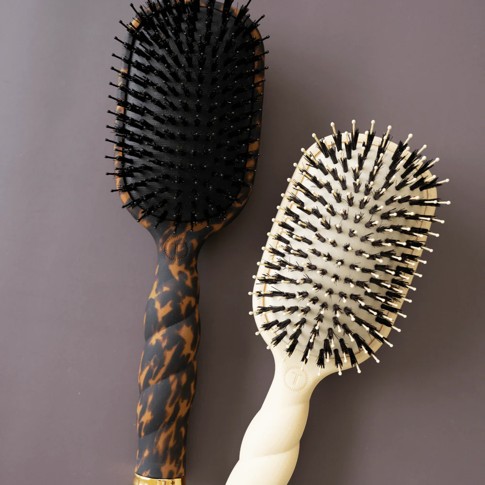 Boar Bristle Hair Brush - Tan - Image 10