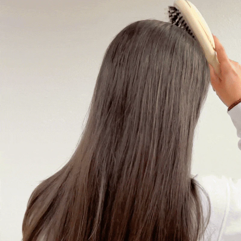 Boar Bristle Hair Brush - Tan - Image 7