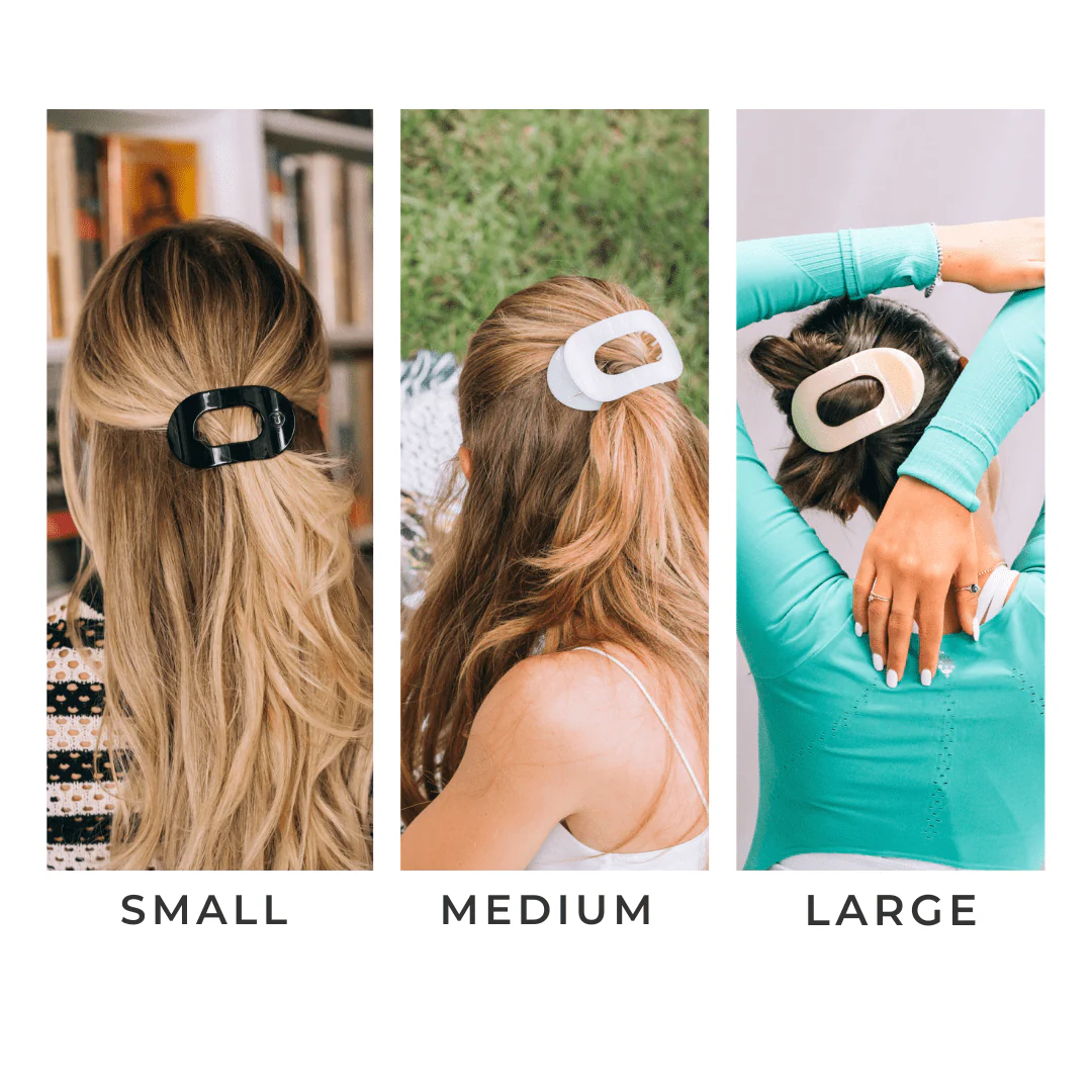 Coconut White Large Flat Round Hair Clip - Image 5