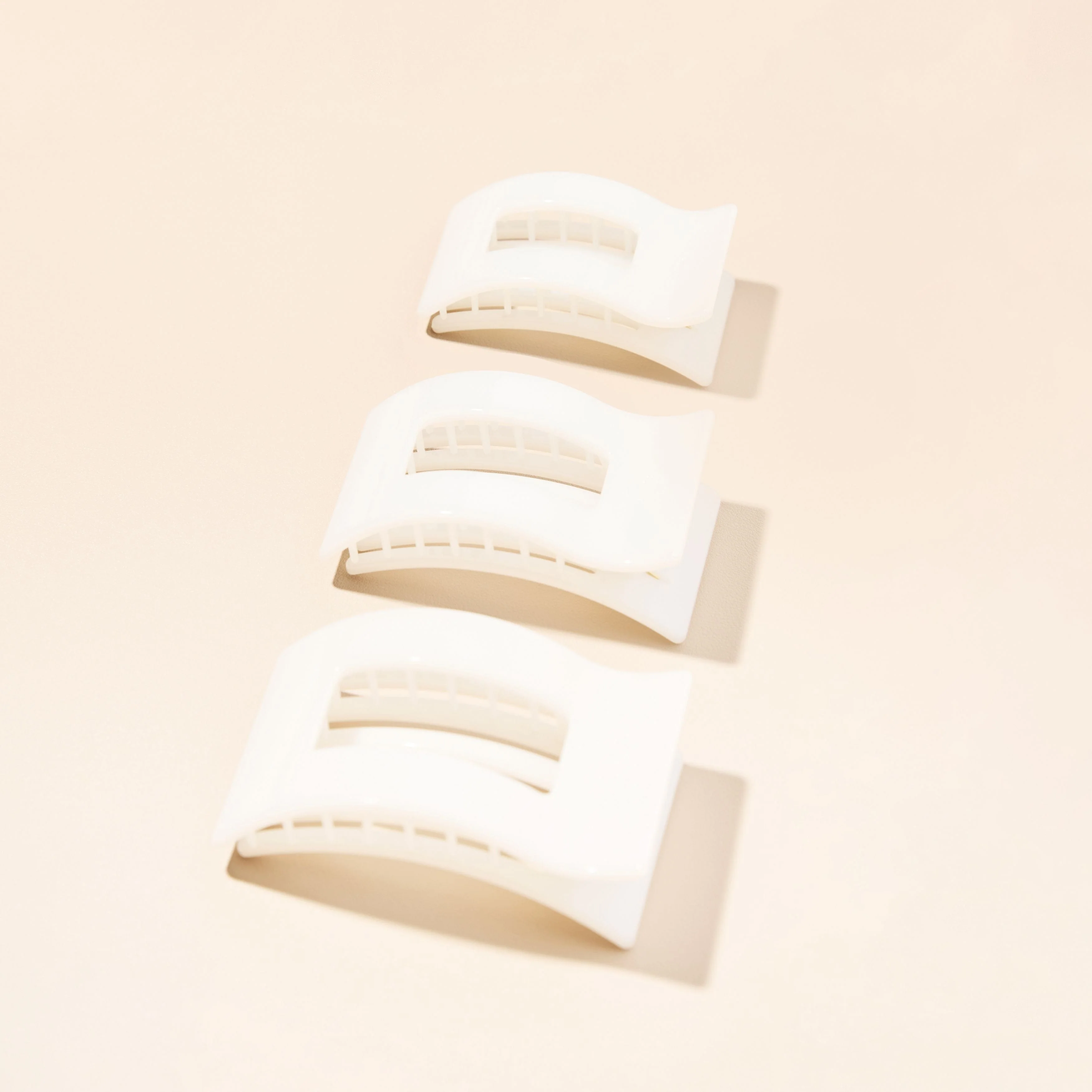 Coconut White Large Flat Rectangle Hair Clip - Image 5