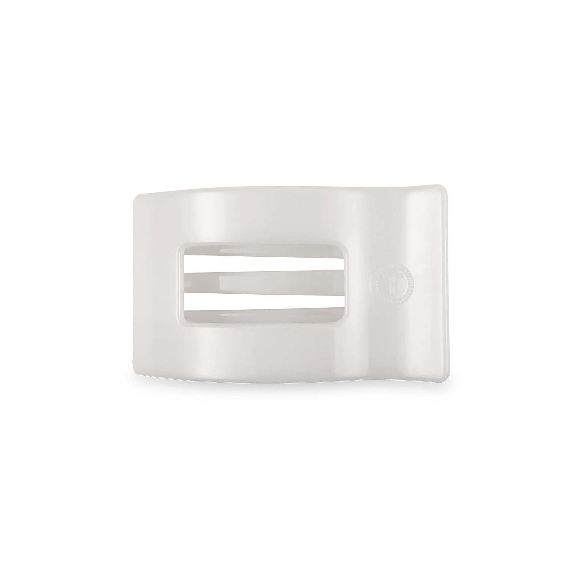 Coconut White Small Flat Rectangle Hair Clip