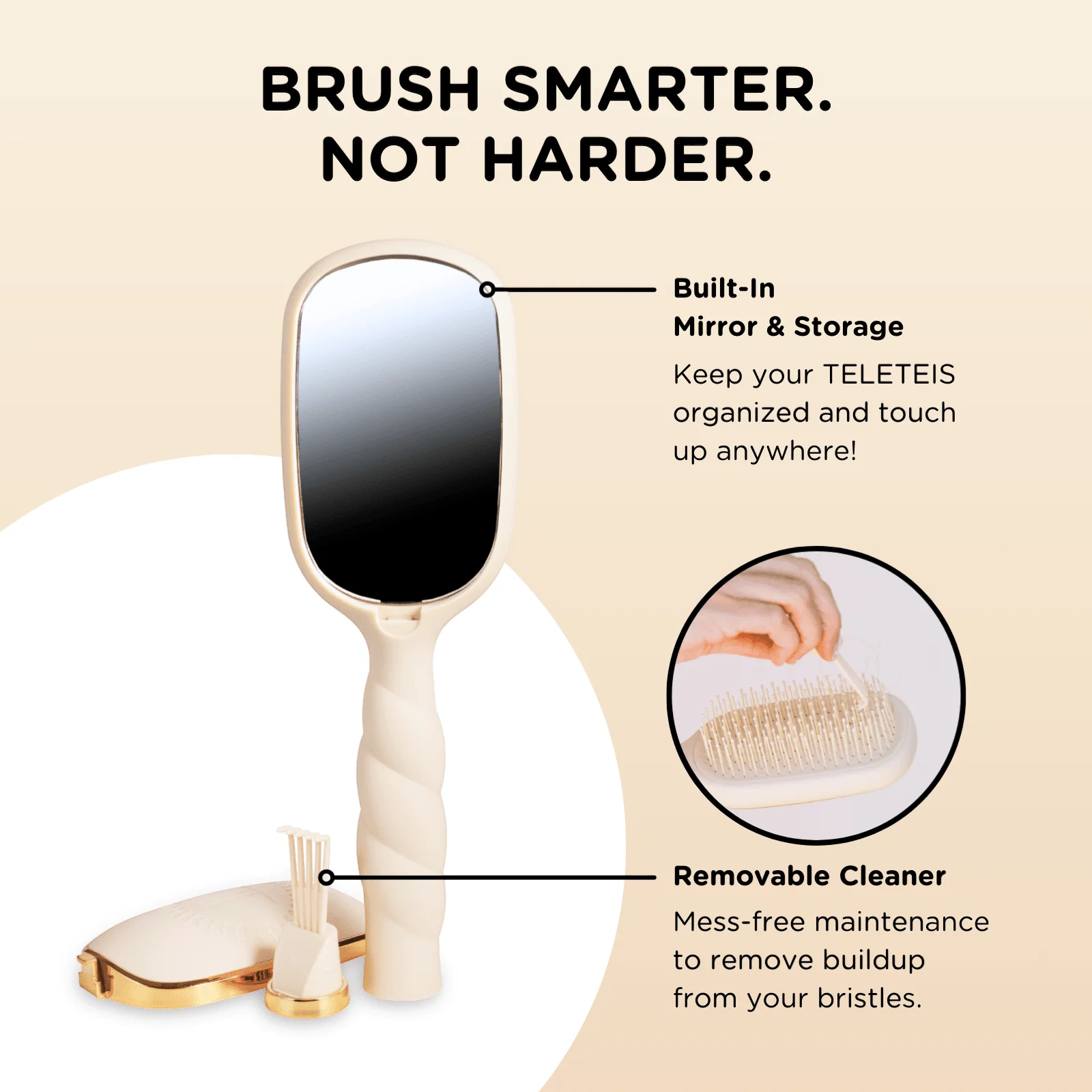 Detangler Hair Brush for Fine Hair – Tan - Image 8