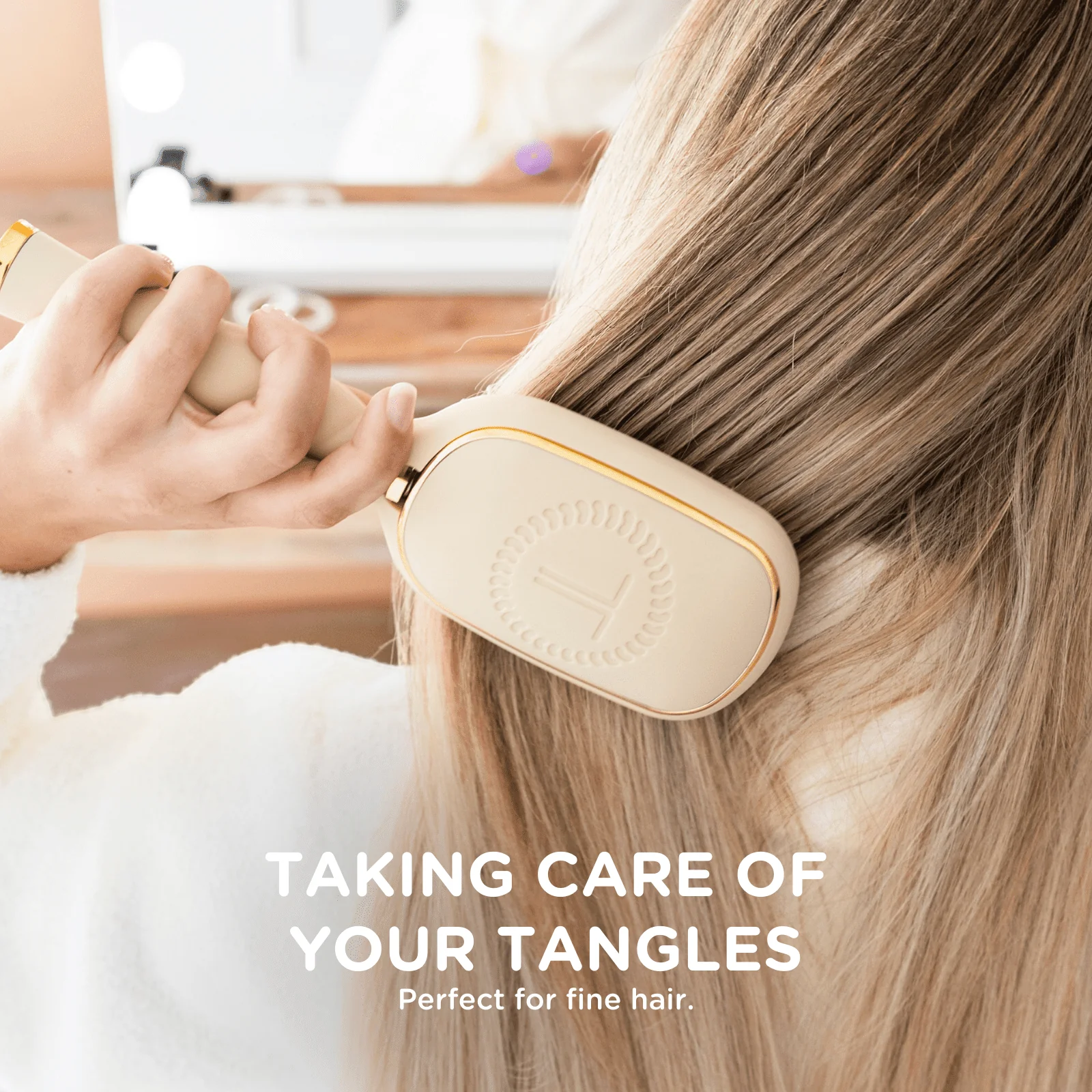 Detangler Hair Brush for Fine Hair – Tan - Image 9