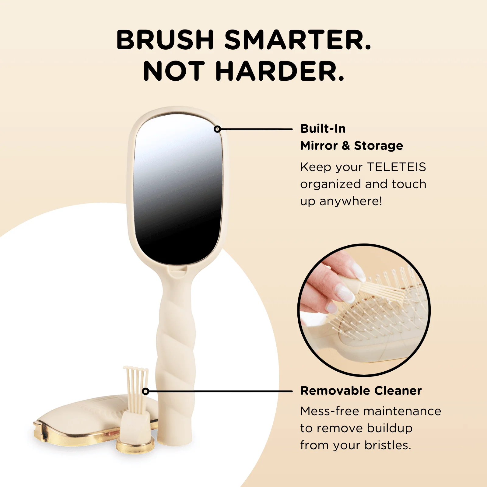 Detangler Hair Brush for Medium Hair – Tan - Image 8
