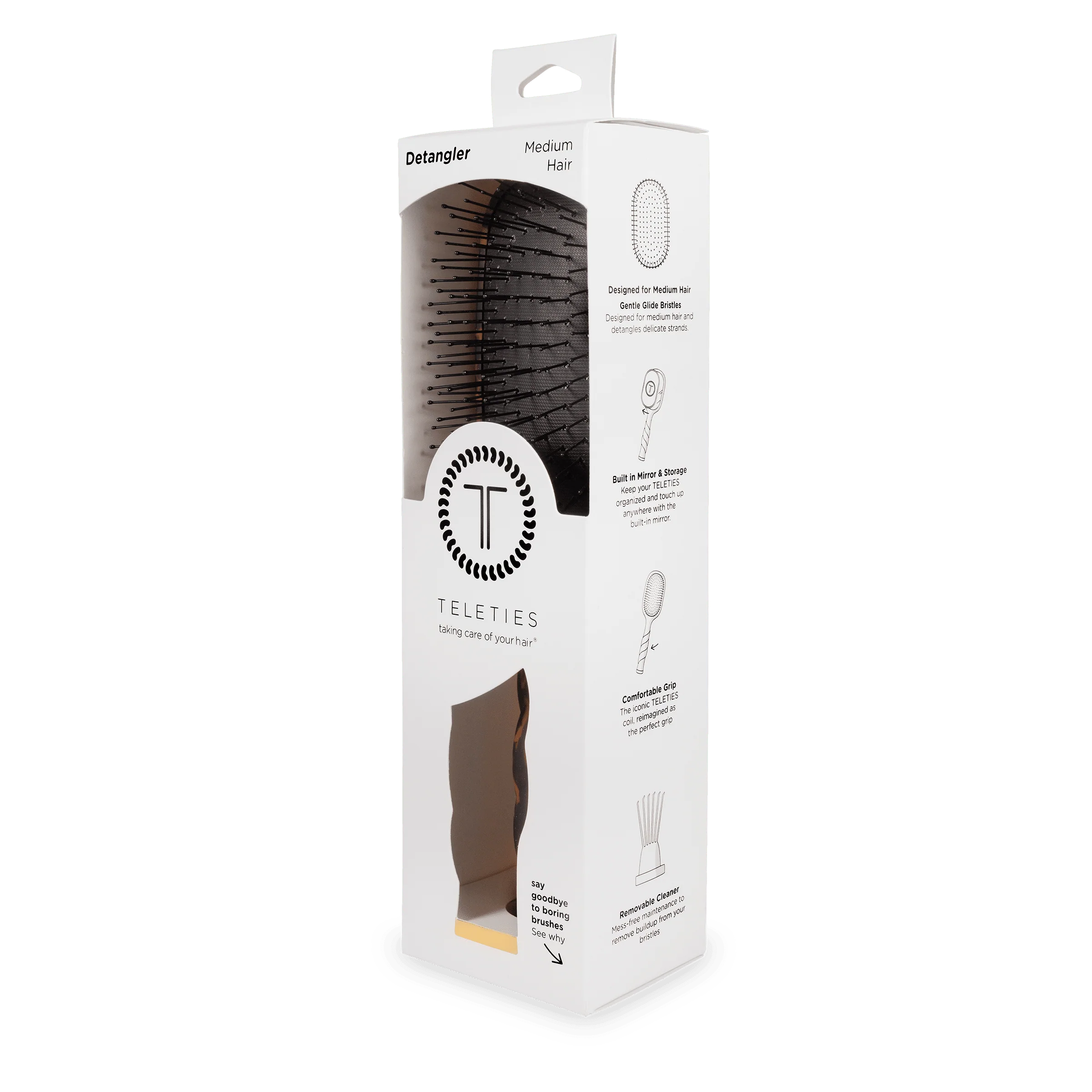 Detangler Hair Brush for Medium Hair – Tortoise - Image 11