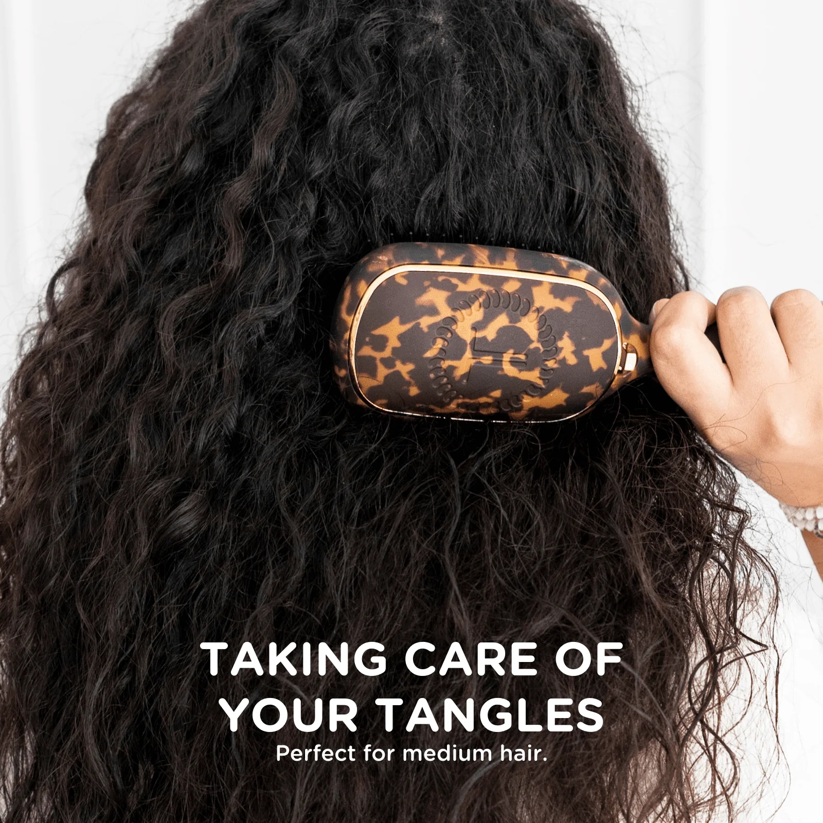 Detangler Hair Brush for Medium Hair – Tortoise - Image 9