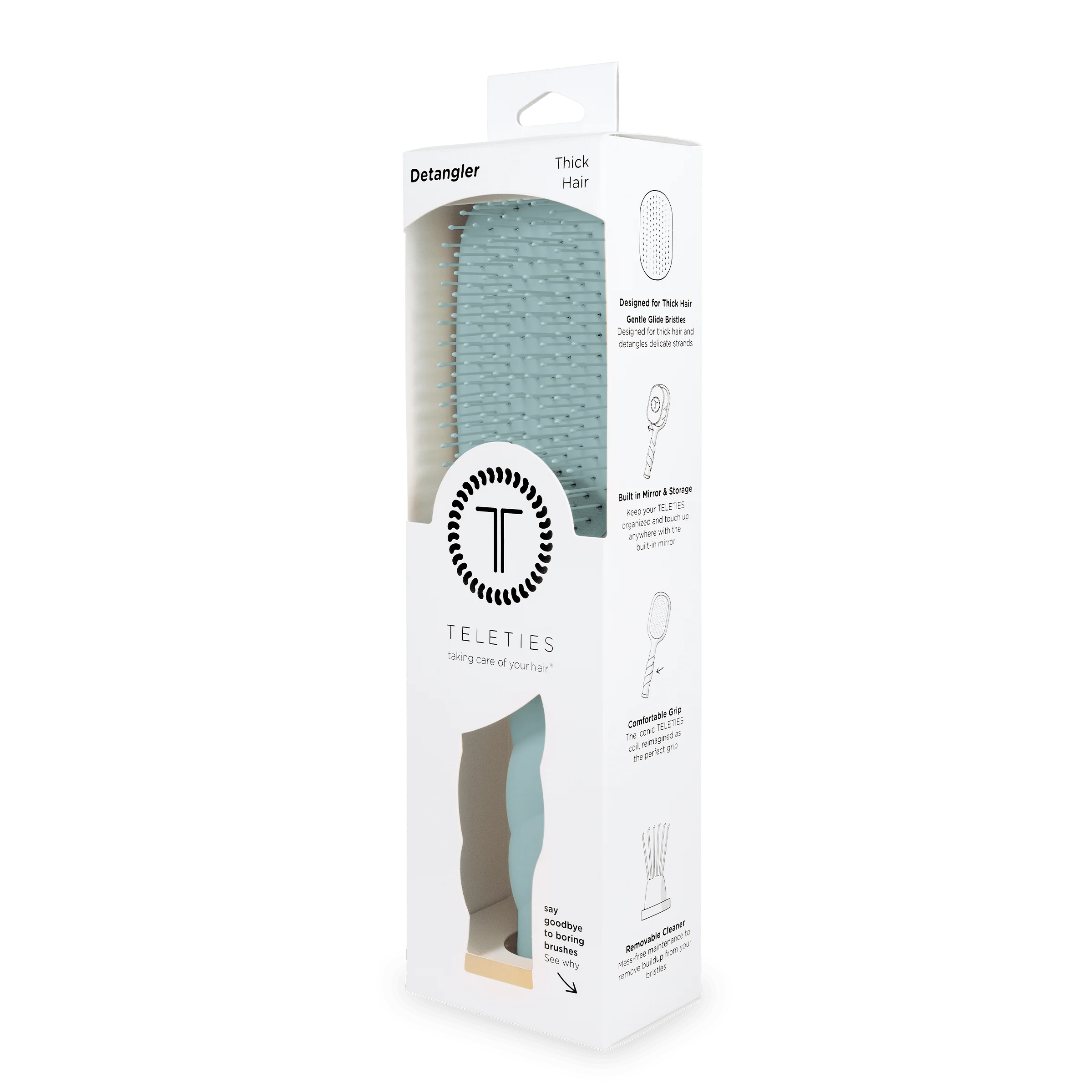 Detangler Hair Brush for Thick Hair – Blue - Image 9