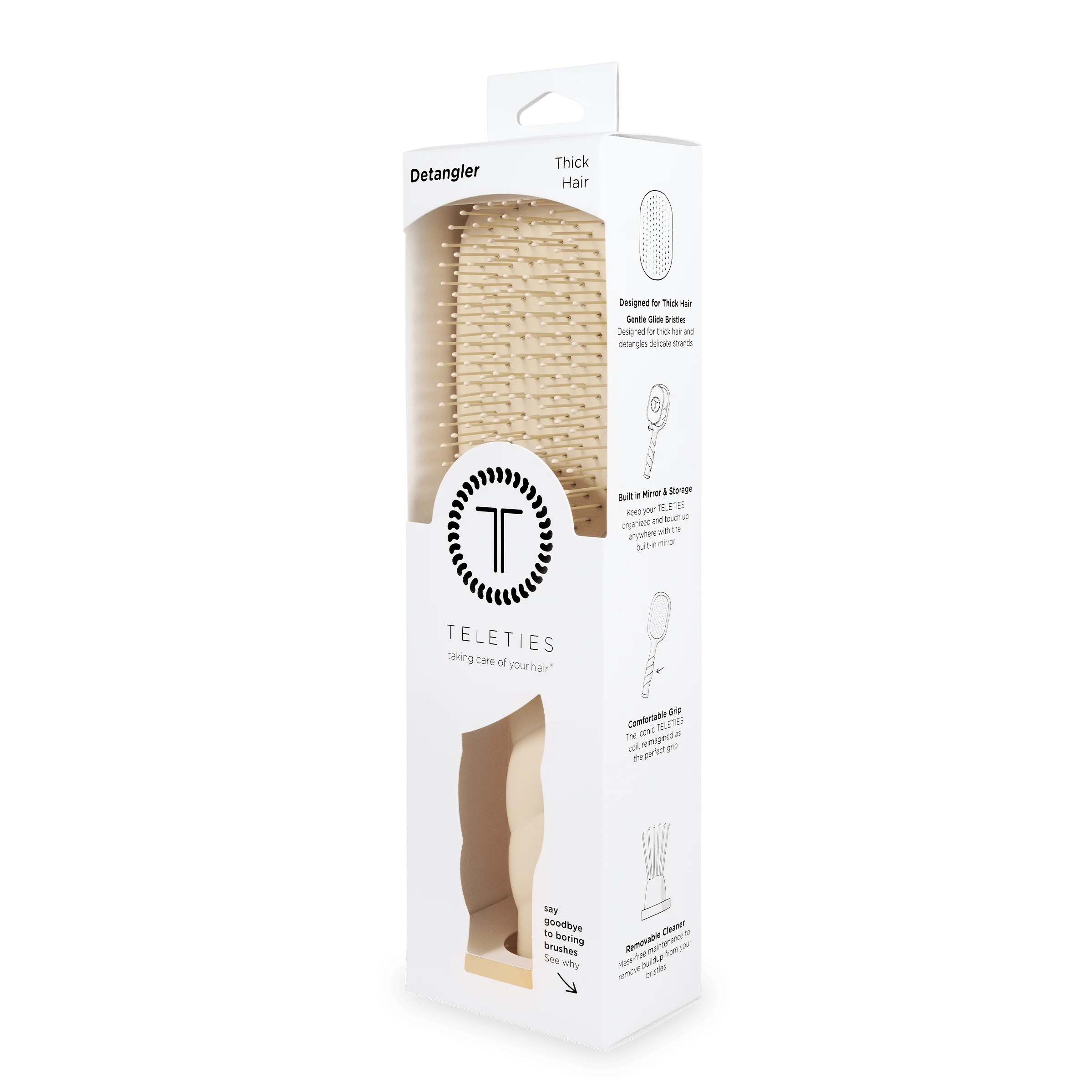 Detangler Hair Brush for Thick Hair – Tan - Image 10