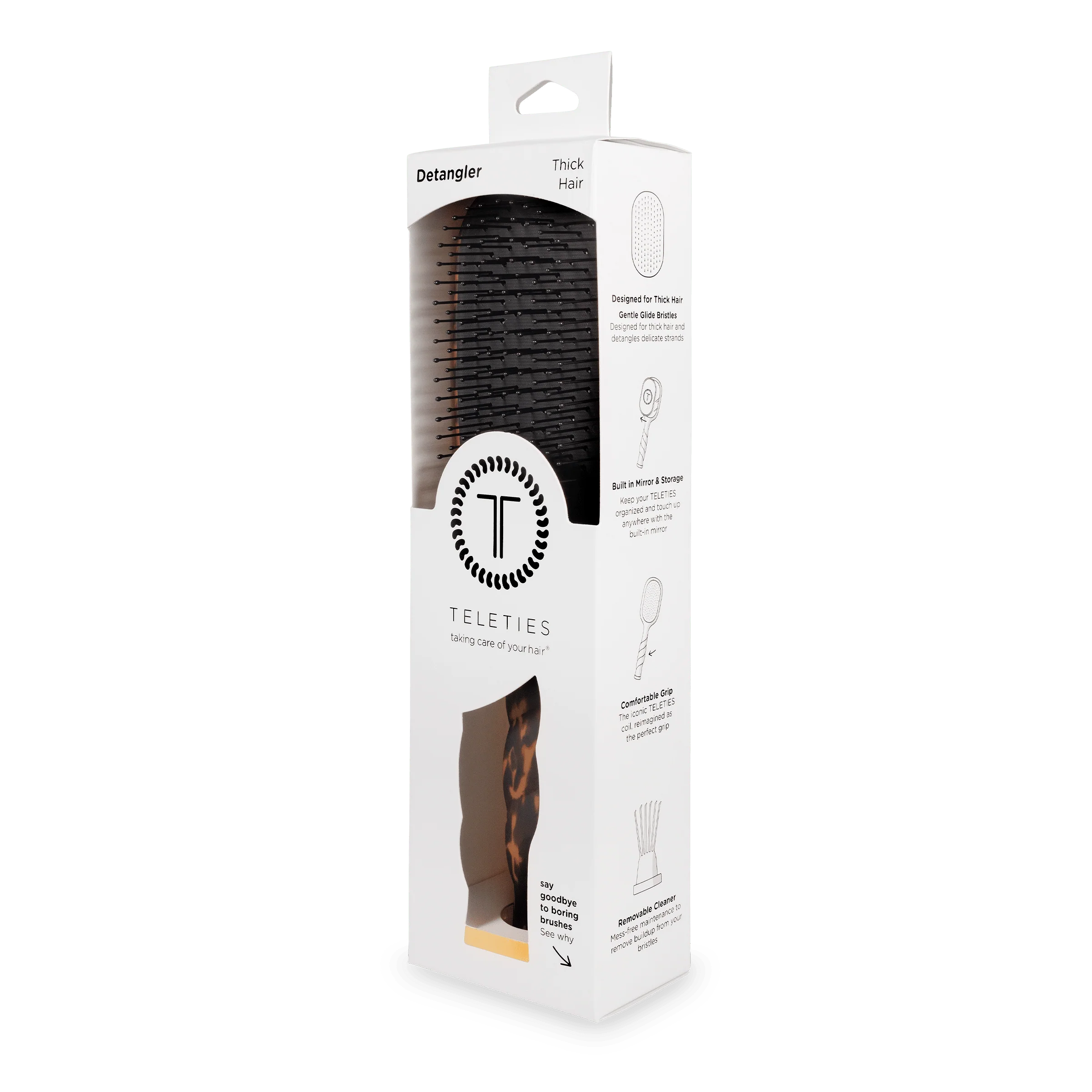 Detangler Hair Brush for Thick Hair – Tortoise - Image 10