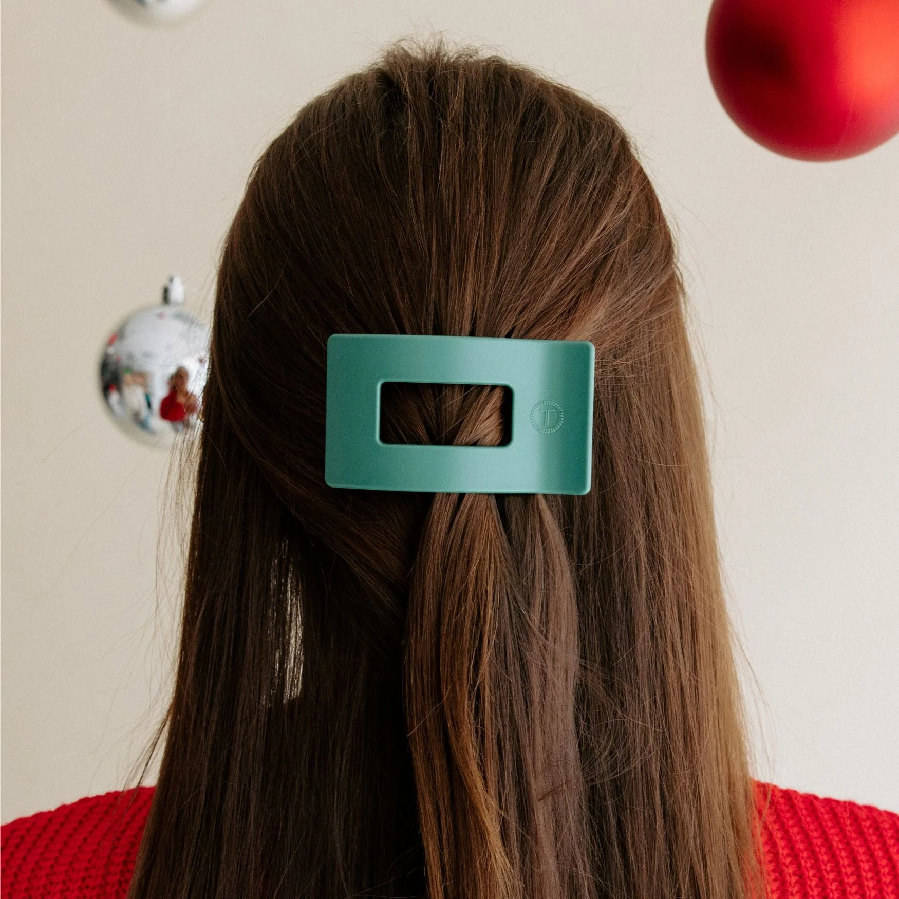 Fir Real Small Flat Rectangle Hair Clip - Image 4