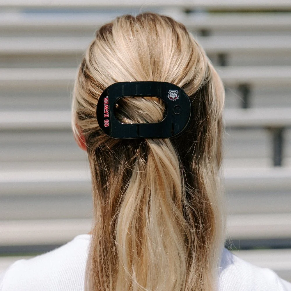 Go Dawgs! Medium Flat Round Hair Clip - Image 4