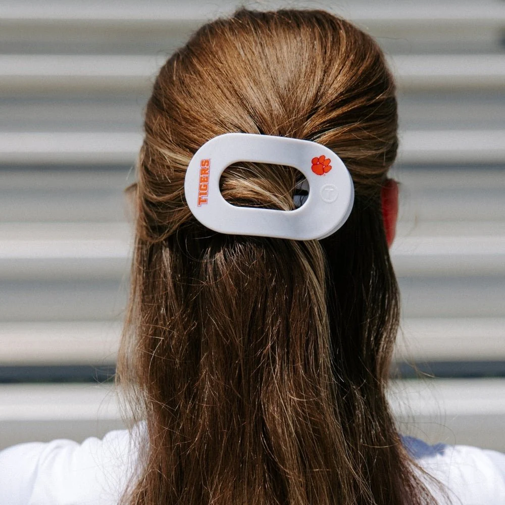 Go Tigers! Medium Flat Round Hair Clip - Image 4