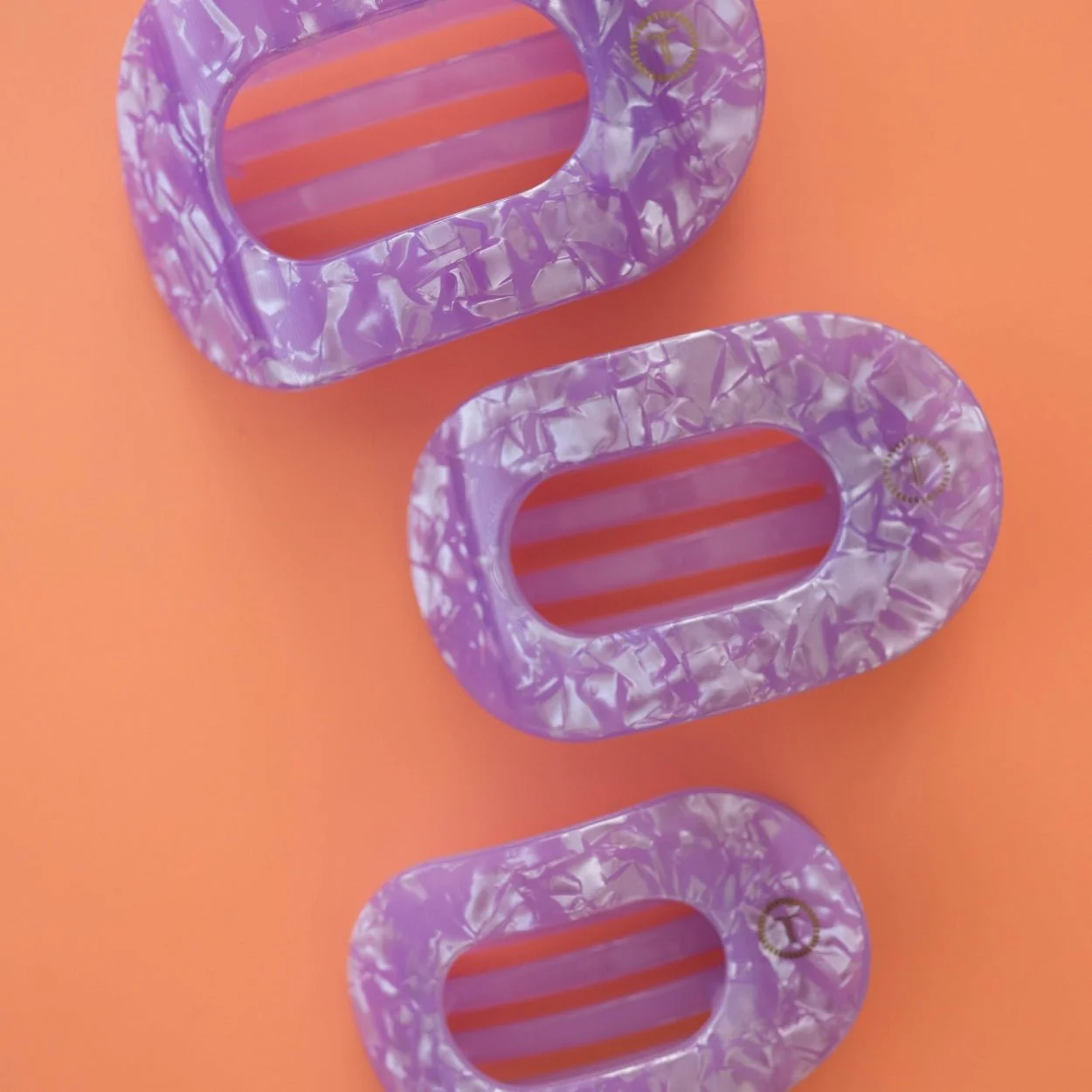 Lavender Mist Large Flat Round Hair Clip - Image 5