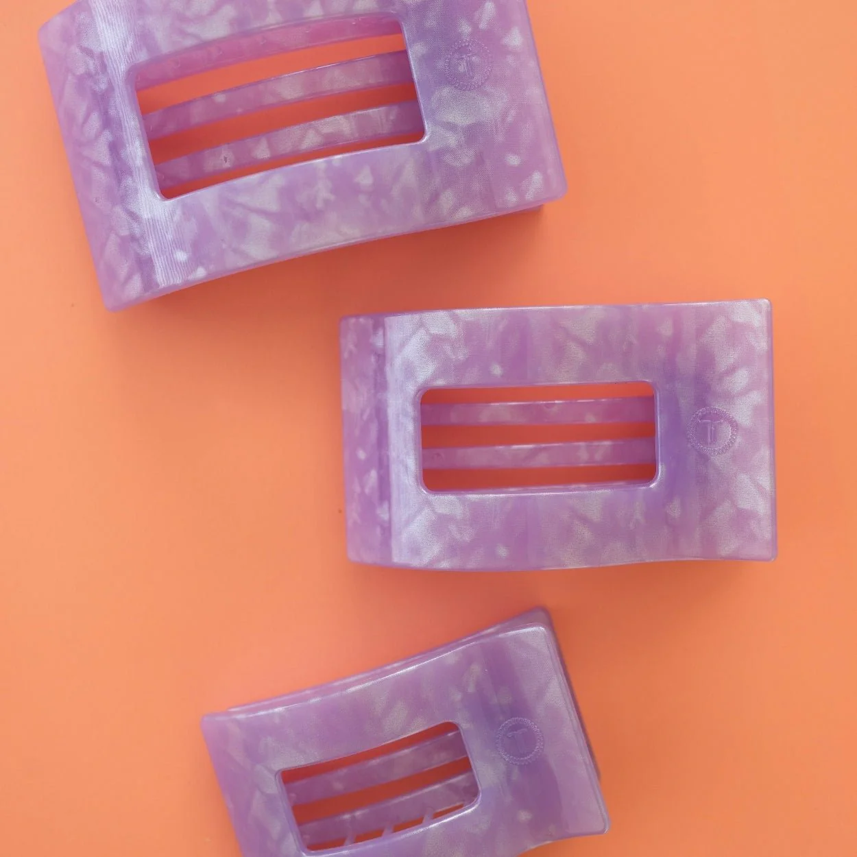 Lavender Mist Small Flat Rectangle Hair Clip - Image 4