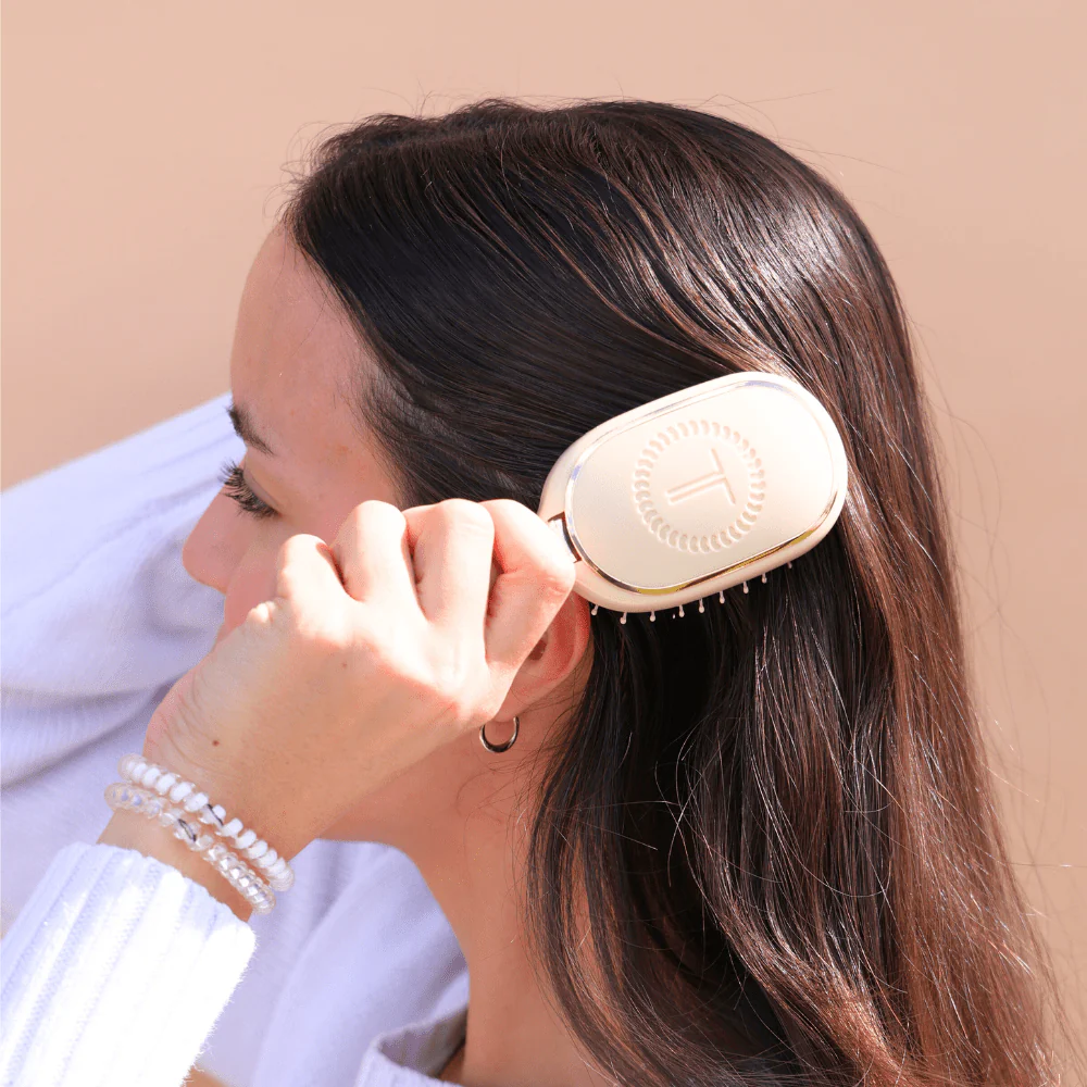 Mini Boar Bristle Hair Brush - Tan - Image 5