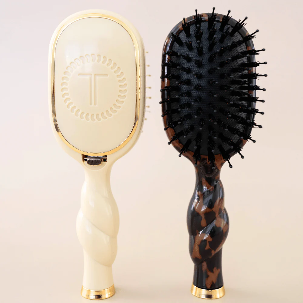 Mini Boar Bristle Hair Brush - Tan - Image 7