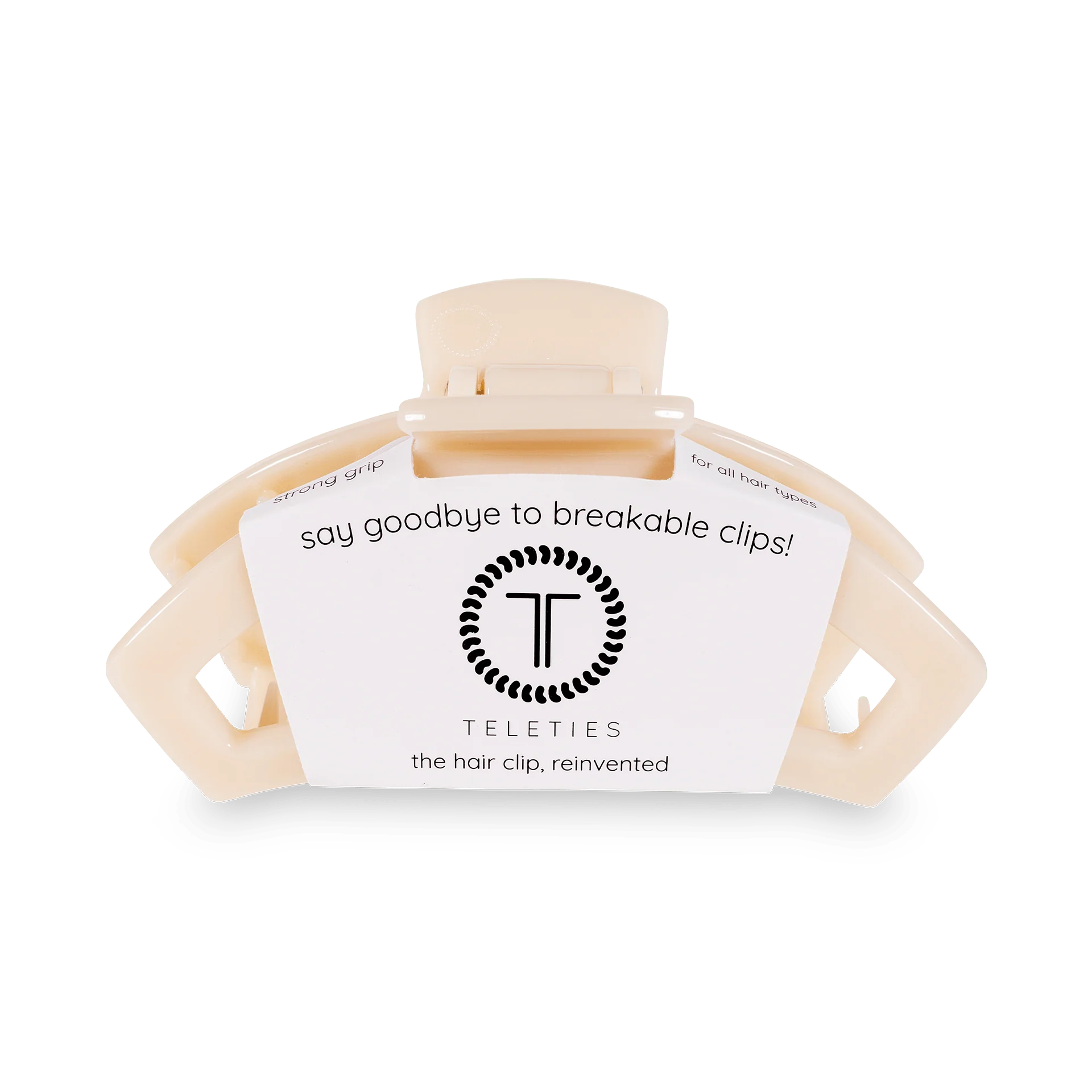 Open Almond Beige Small Claw Hair Clip - Image 2