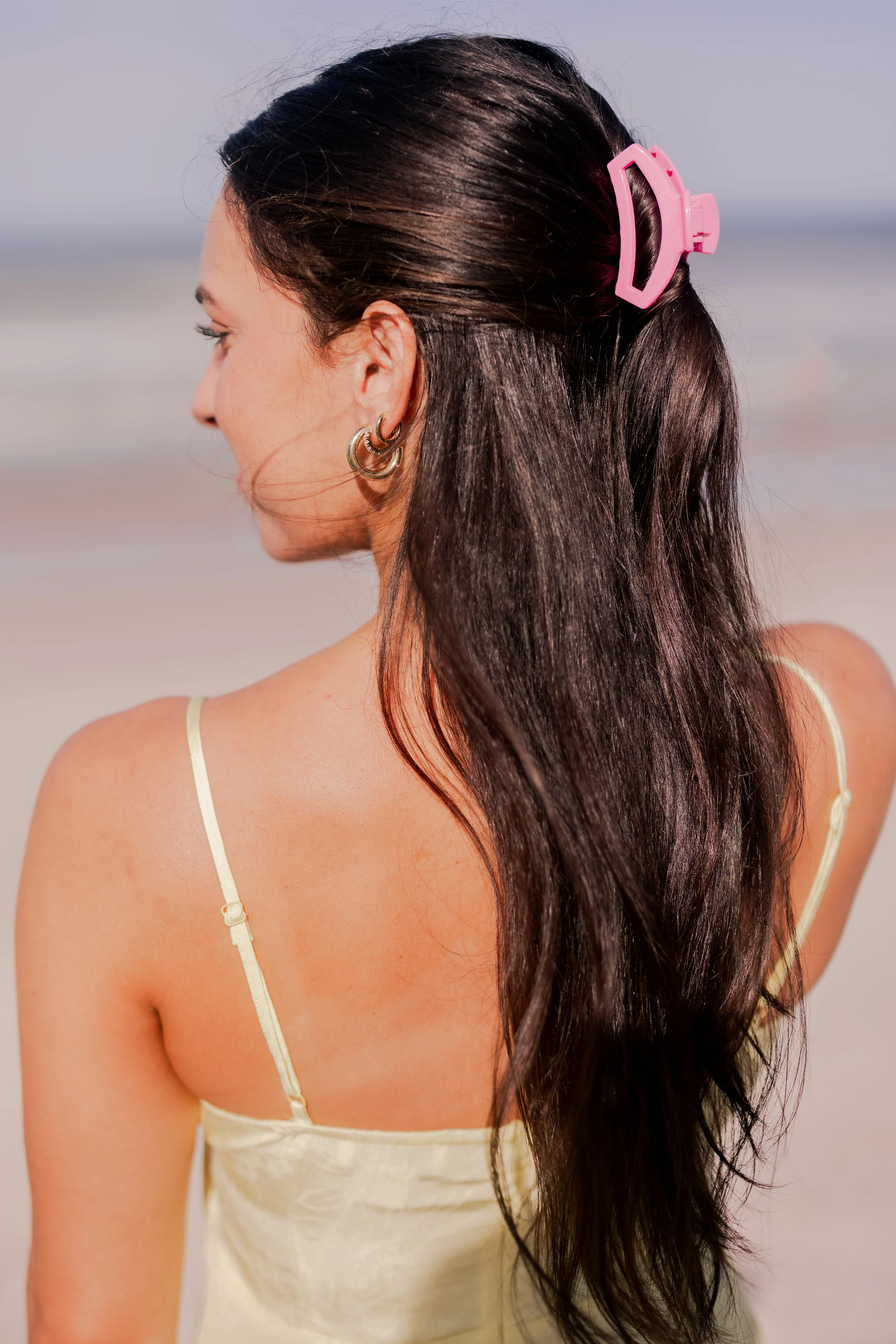 Open Paradise Pink Small Claw Hair Clip - Image 4