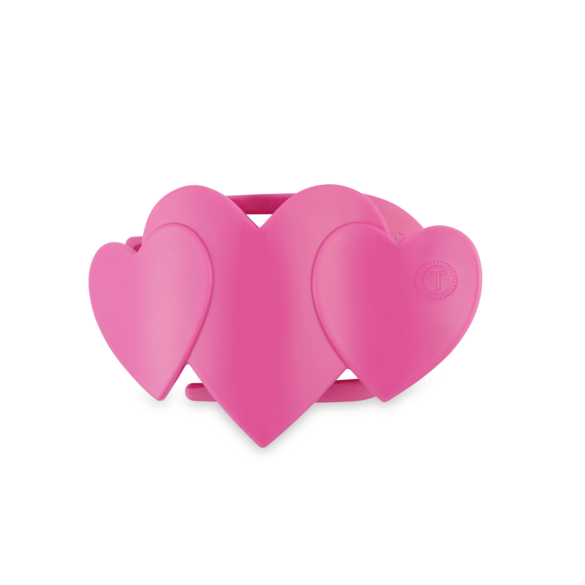 Pink Heart to Heart Small Flat Hair Clip