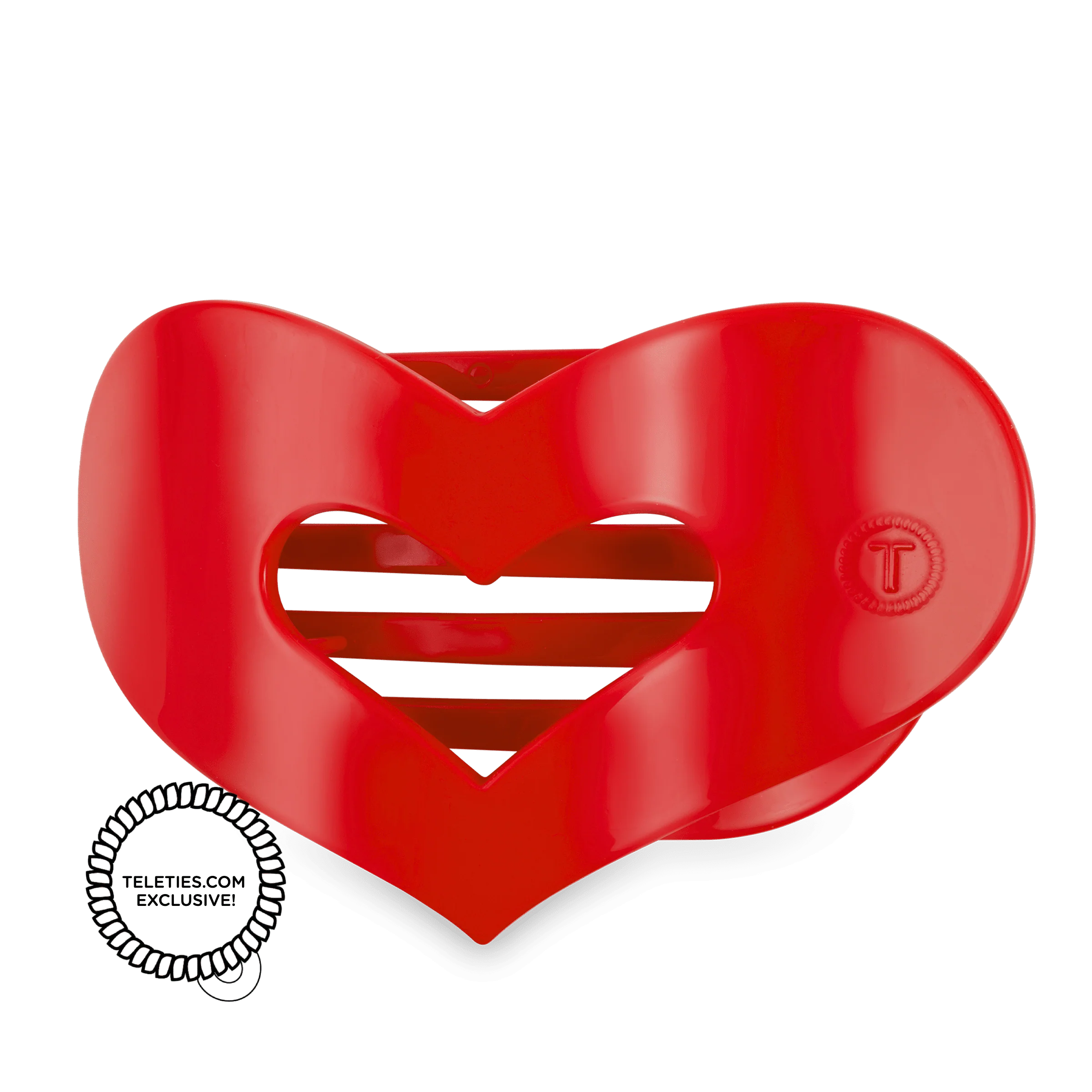 Red Heart Large Flat Hair Clip
