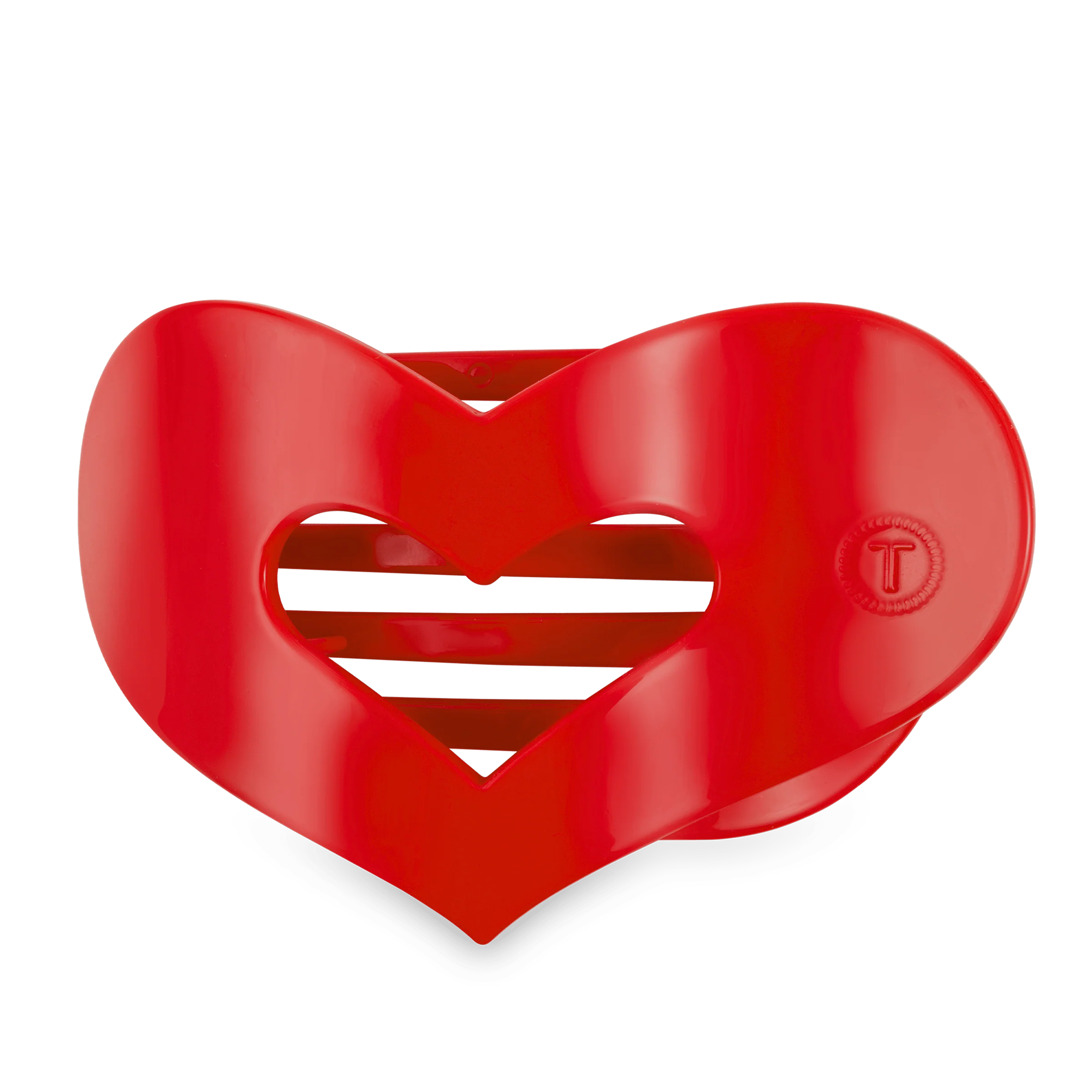 Red Heart Large Flat Hair Clip - Image 2