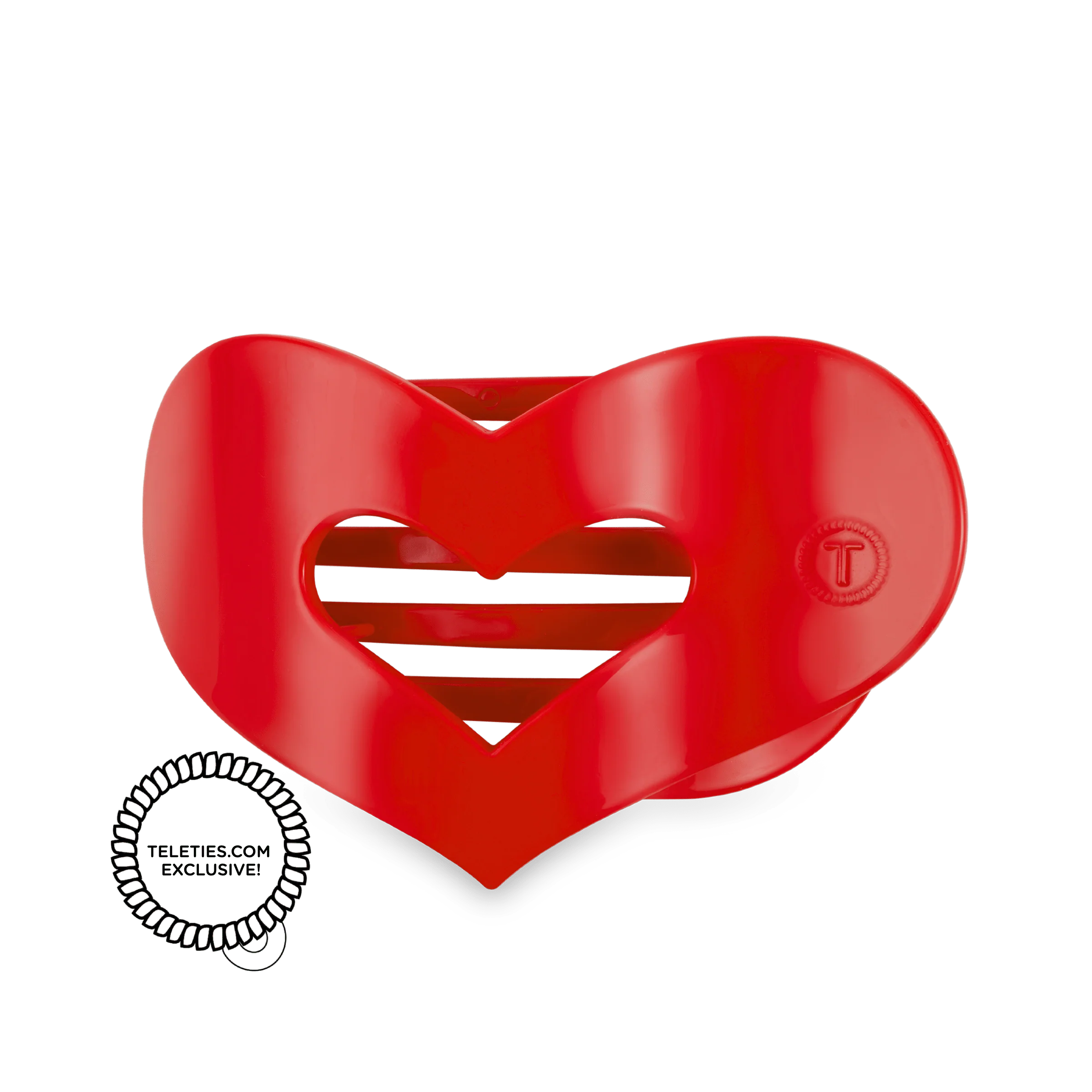 Red Heart Medium Flat Hair Clip