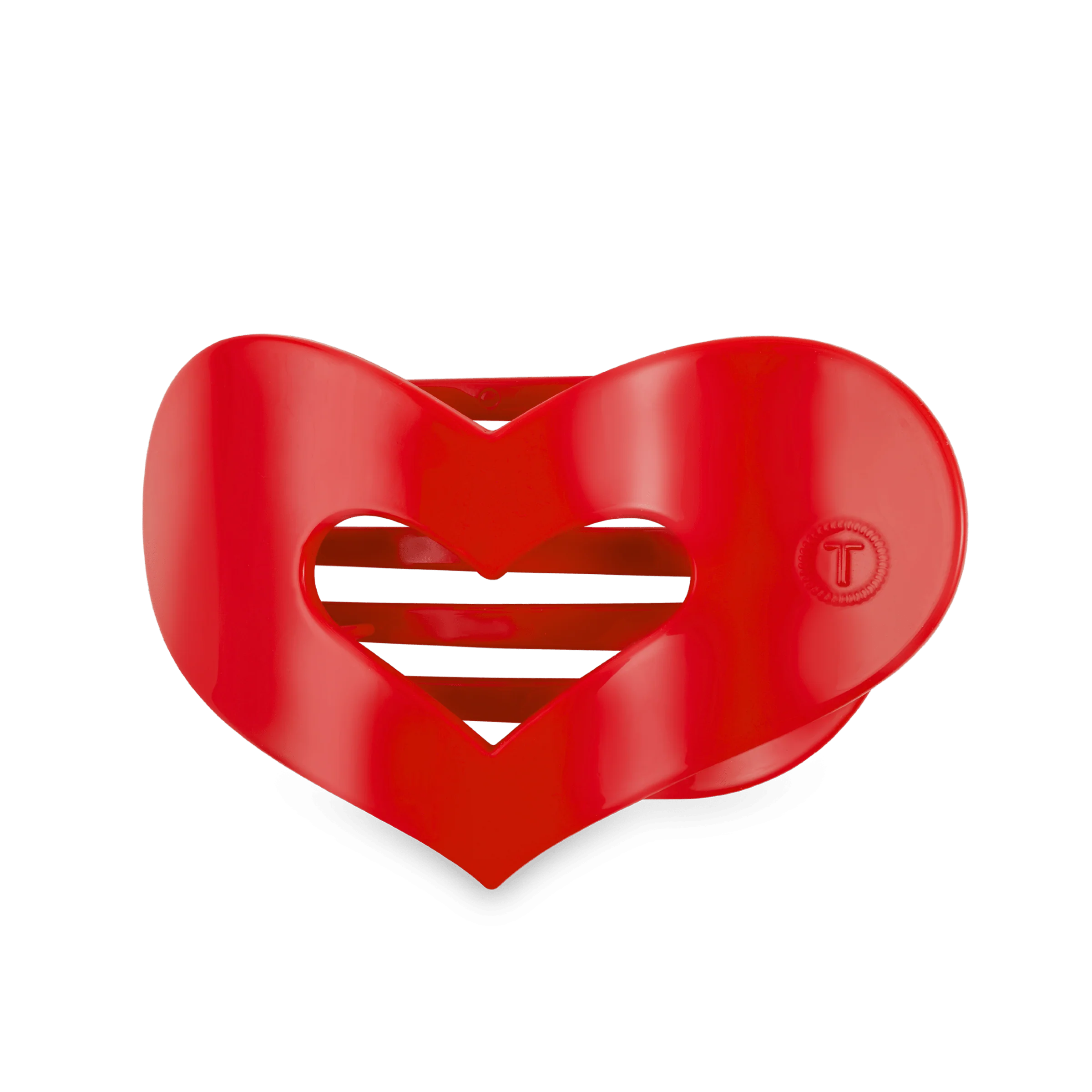 Red Heart Medium Flat Hair Clip - Image 2