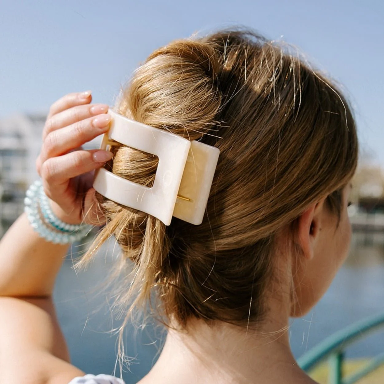 Soft Surf Large Flat Rectangle Hair Clip - Image 4