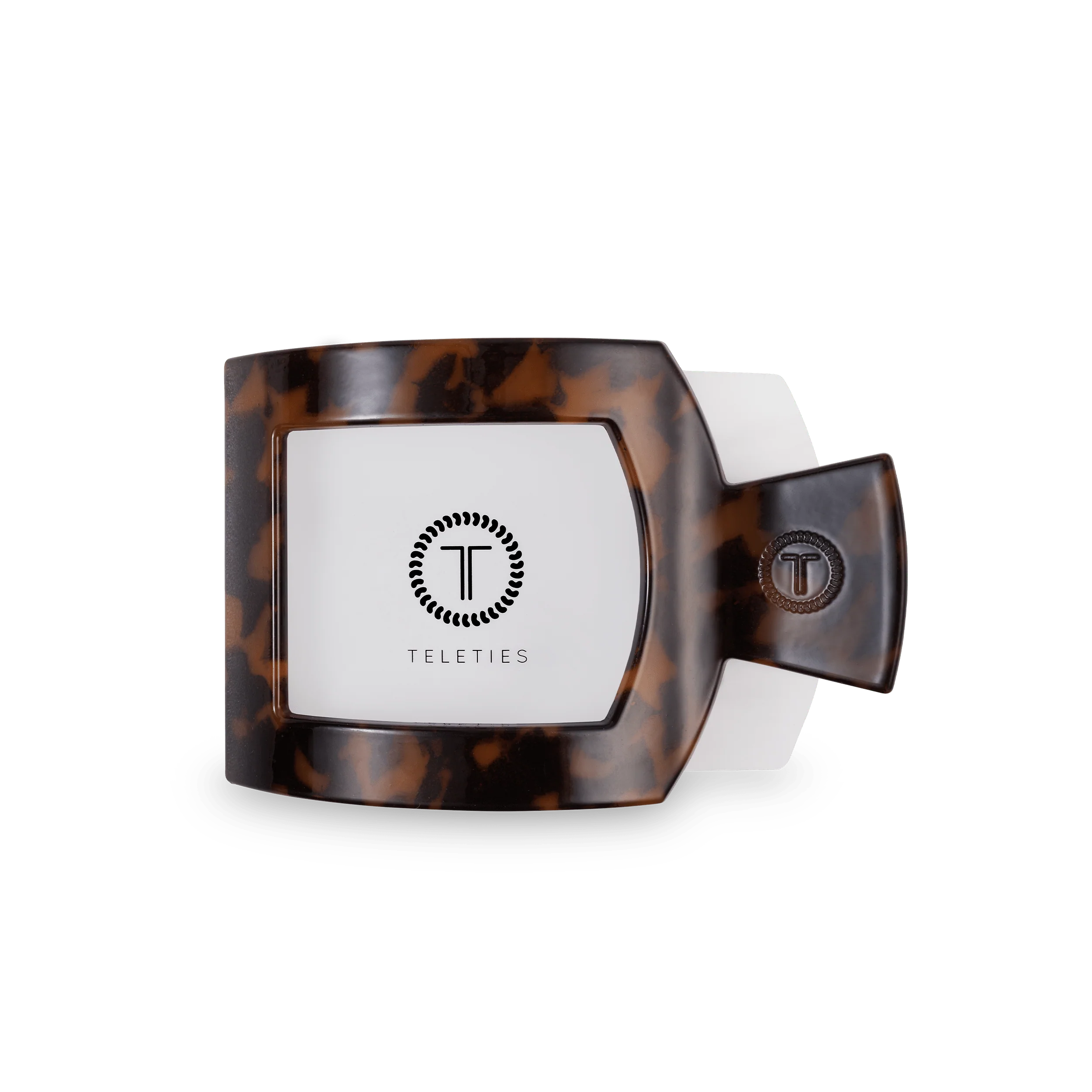 Tortoise Medium Flat Square Hair Clip - Image 2
